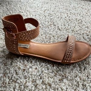 Brown bedazzled sandals - size 8